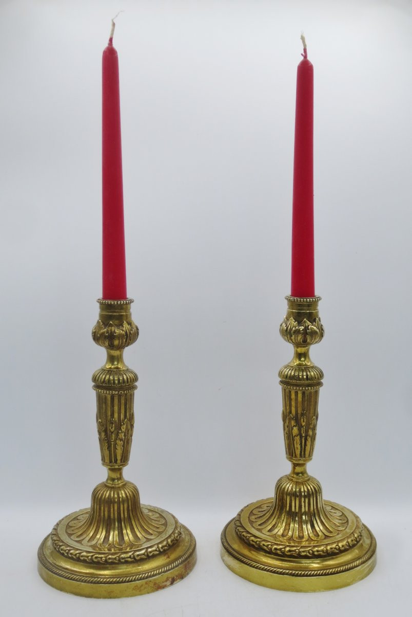 Paire de flambeaux de style Louis XVI. -photo-2