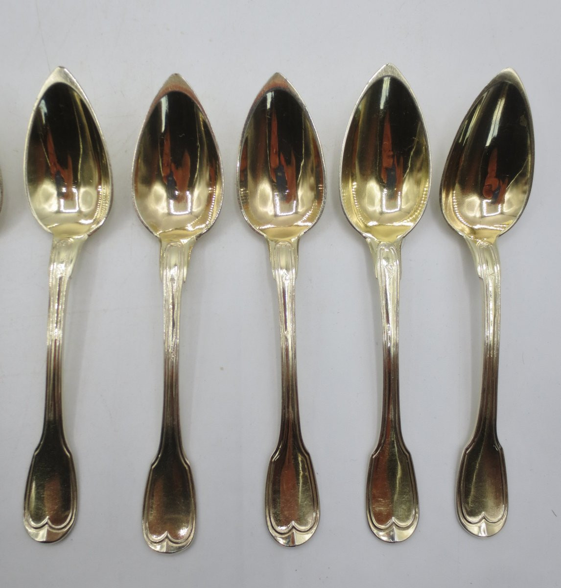 Suite Of Twelve Small Spoons In Vermeil.  -photo-4