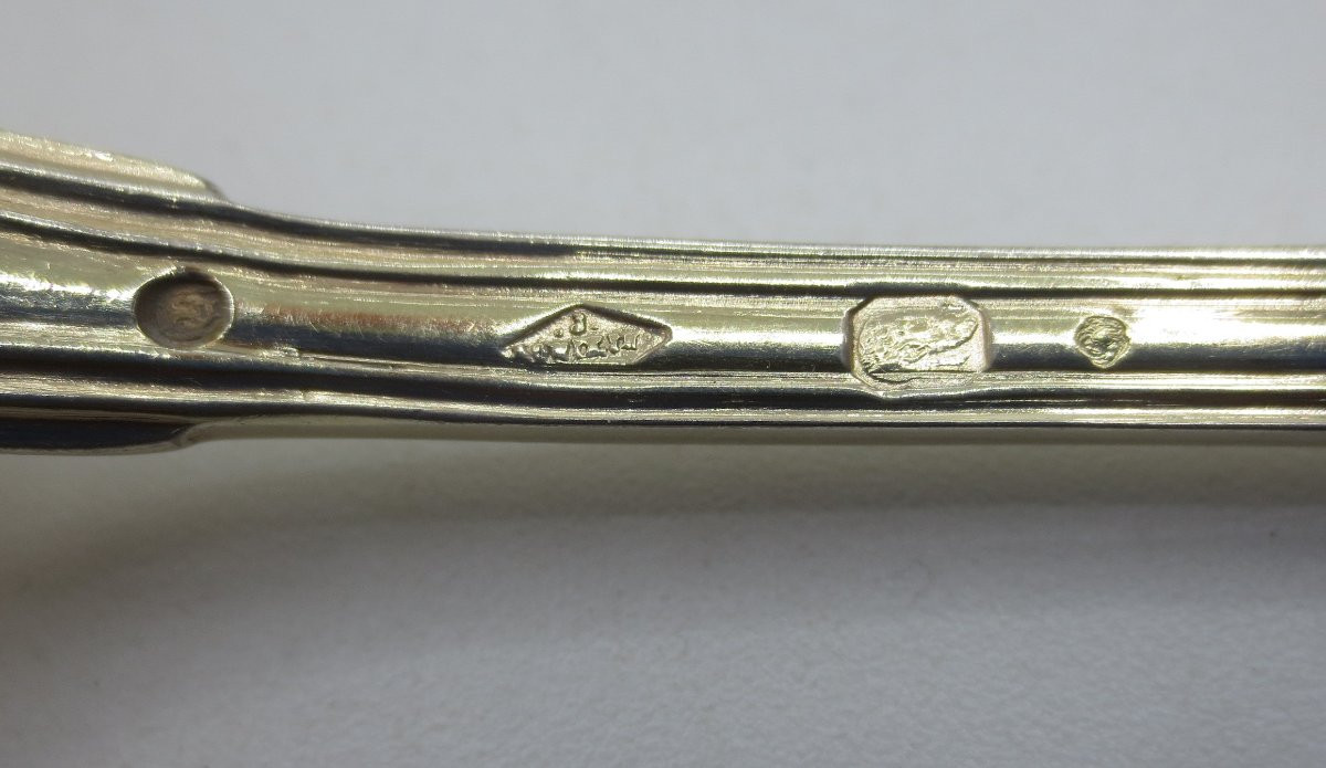 Suite Of Twelve Small Spoons In Vermeil.  -photo-3