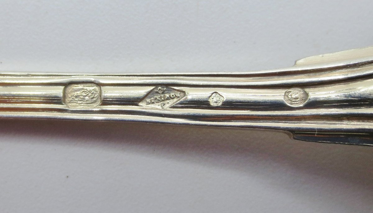Suite Of Twelve Small Spoons In Vermeil.  -photo-4