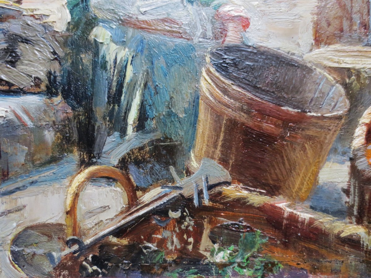 Giovanni Panza, scène de marché en Provence. -photo-4