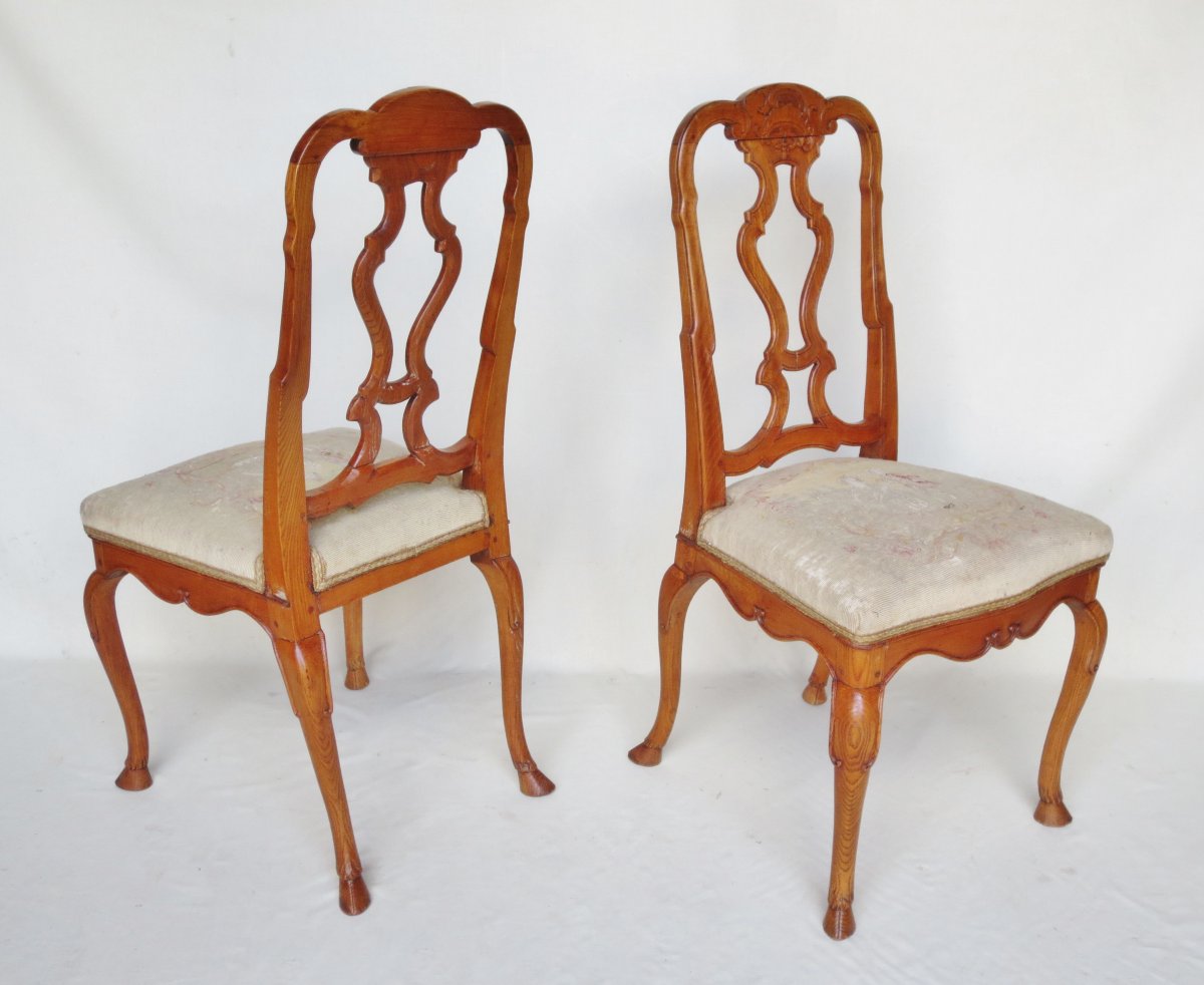 Suite de six chaises, Venise milieu XVIIIe siècle. -photo-2