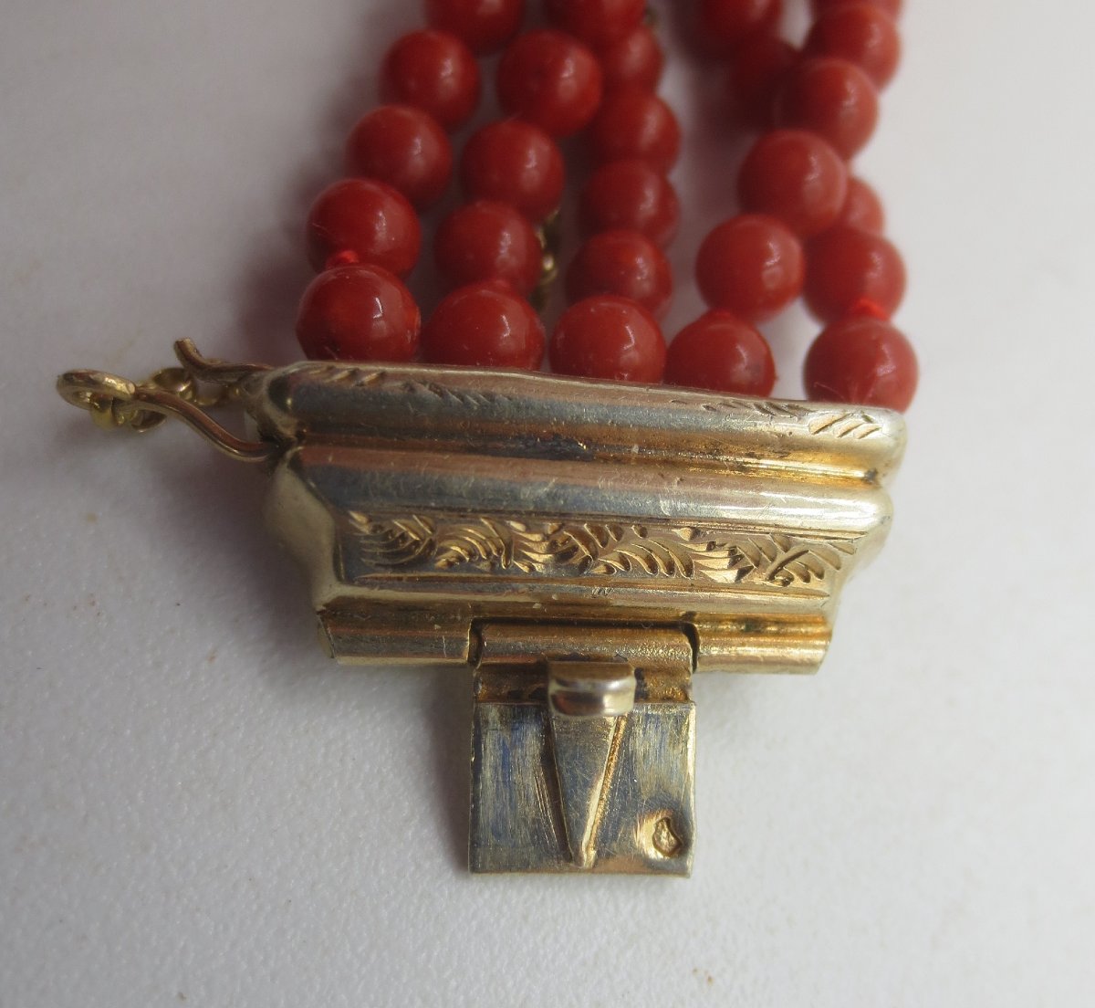 Coral And Vermeil Bracelet, 19th Century. -photo-2