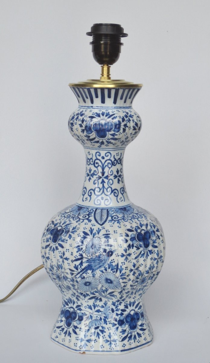 Lampe en faïence de Delft, XIXe siècle.  -photo-7