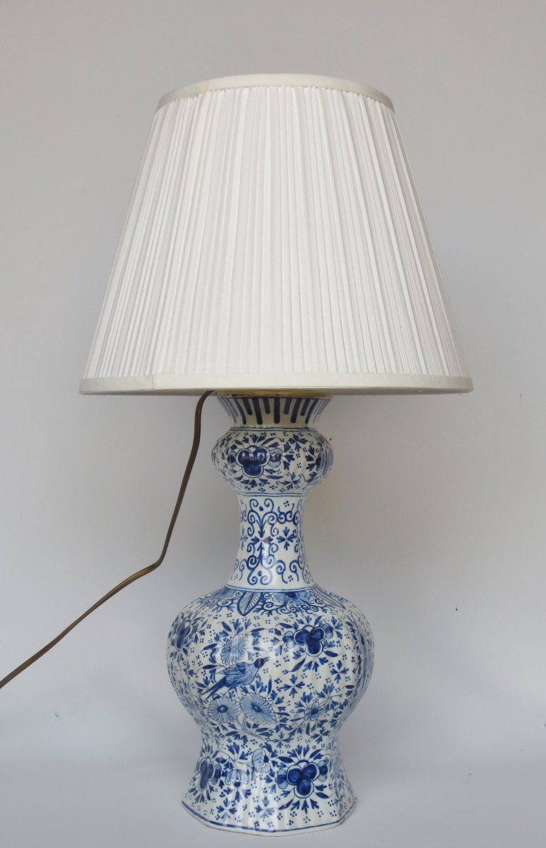 Lampe en faïence de Delft, XIXe siècle.  -photo-8