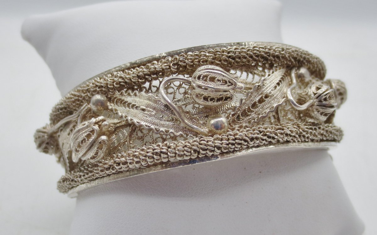 Bracelet en filigrane d' argent. -photo-3