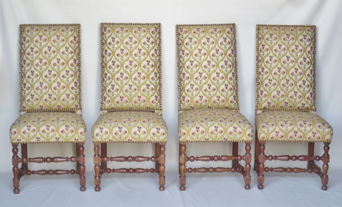 Ensemble de 7 chaises d'époque Louis XIII.-photo-3