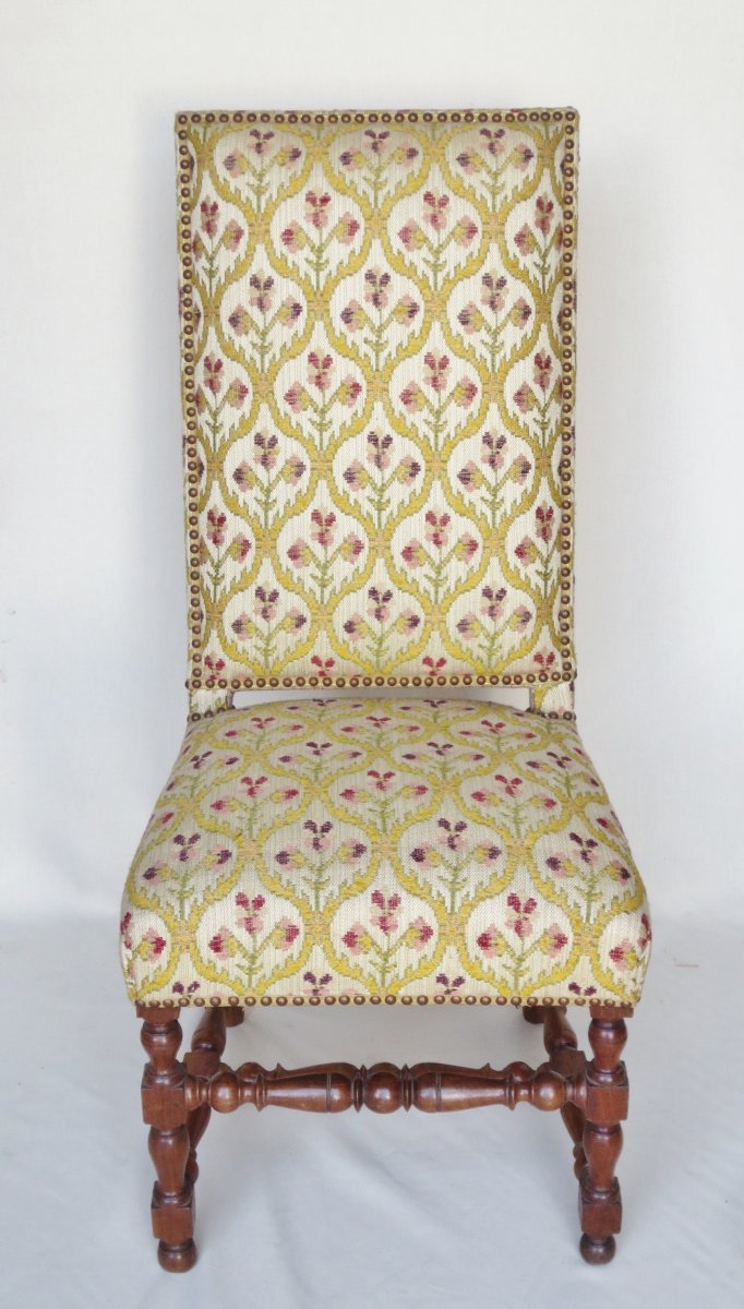 Ensemble de 7 chaises d'époque Louis XIII.-photo-4