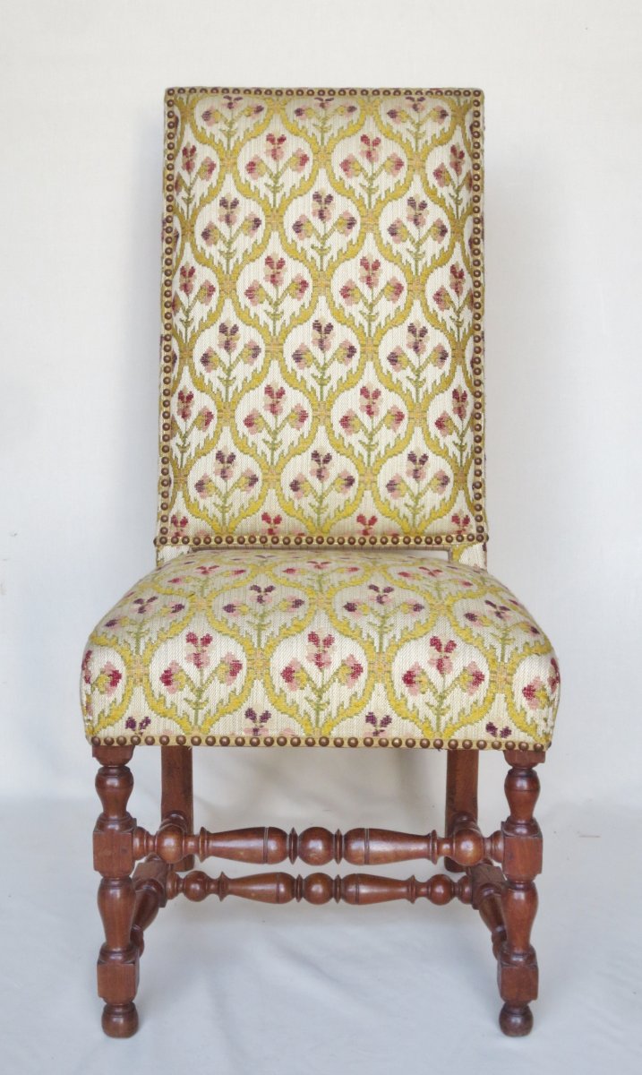 Ensemble de 7 chaises d'époque Louis XIII.-photo-1