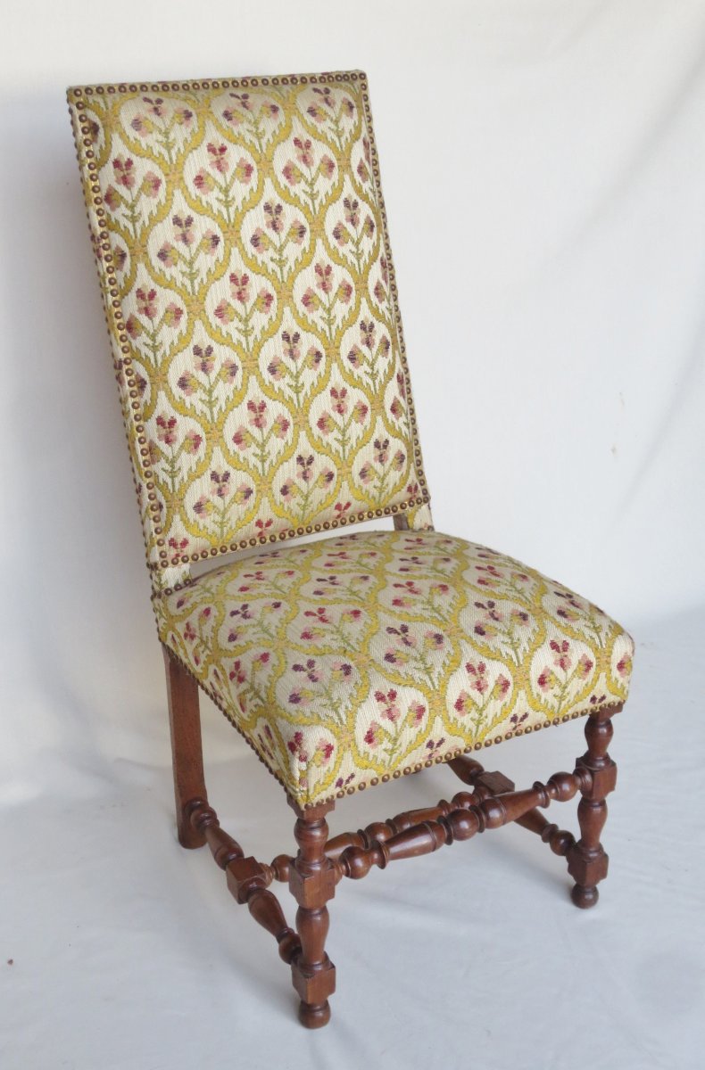 Ensemble de 7 chaises d'époque Louis XIII.-photo-2