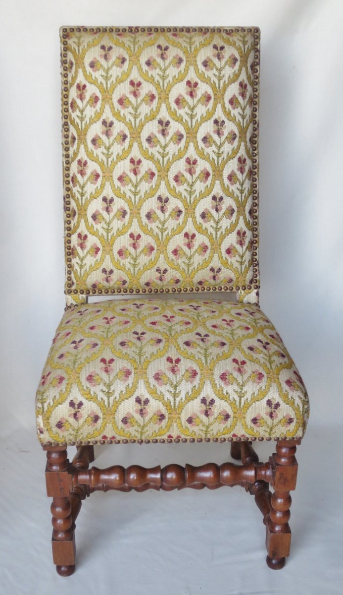 Ensemble de 7 chaises d'époque Louis XIII.-photo-4