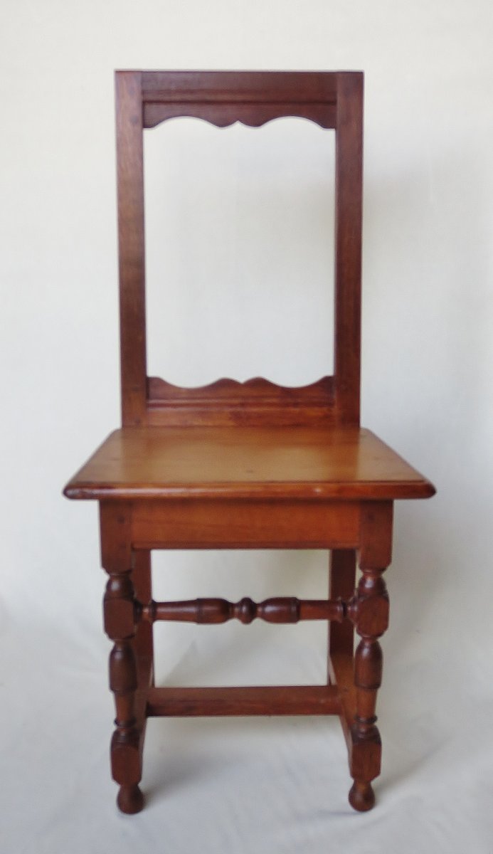 Suite de six chaises lorraines en chêne.-photo-5