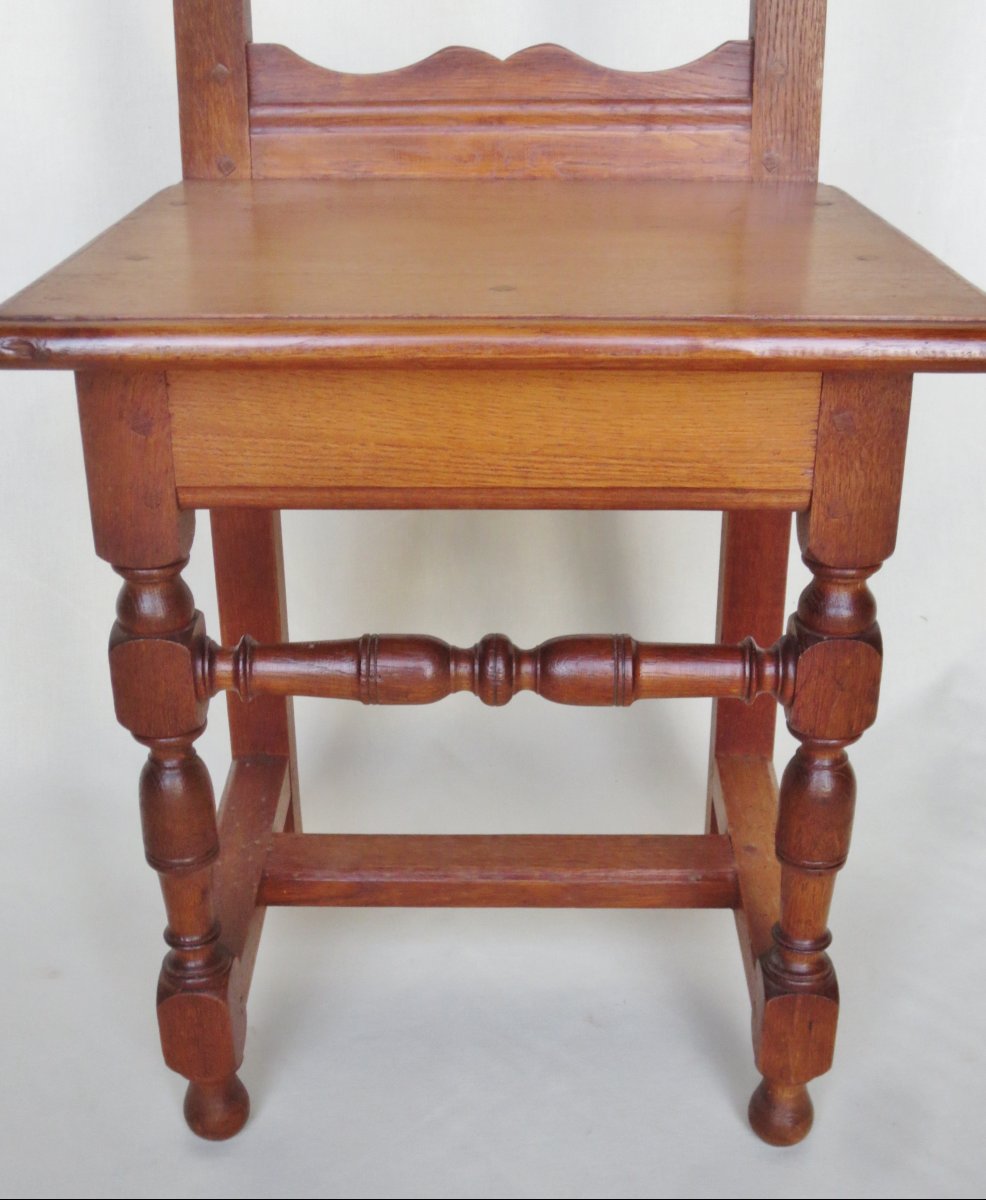 Suite de six chaises lorraines en chêne.-photo-7