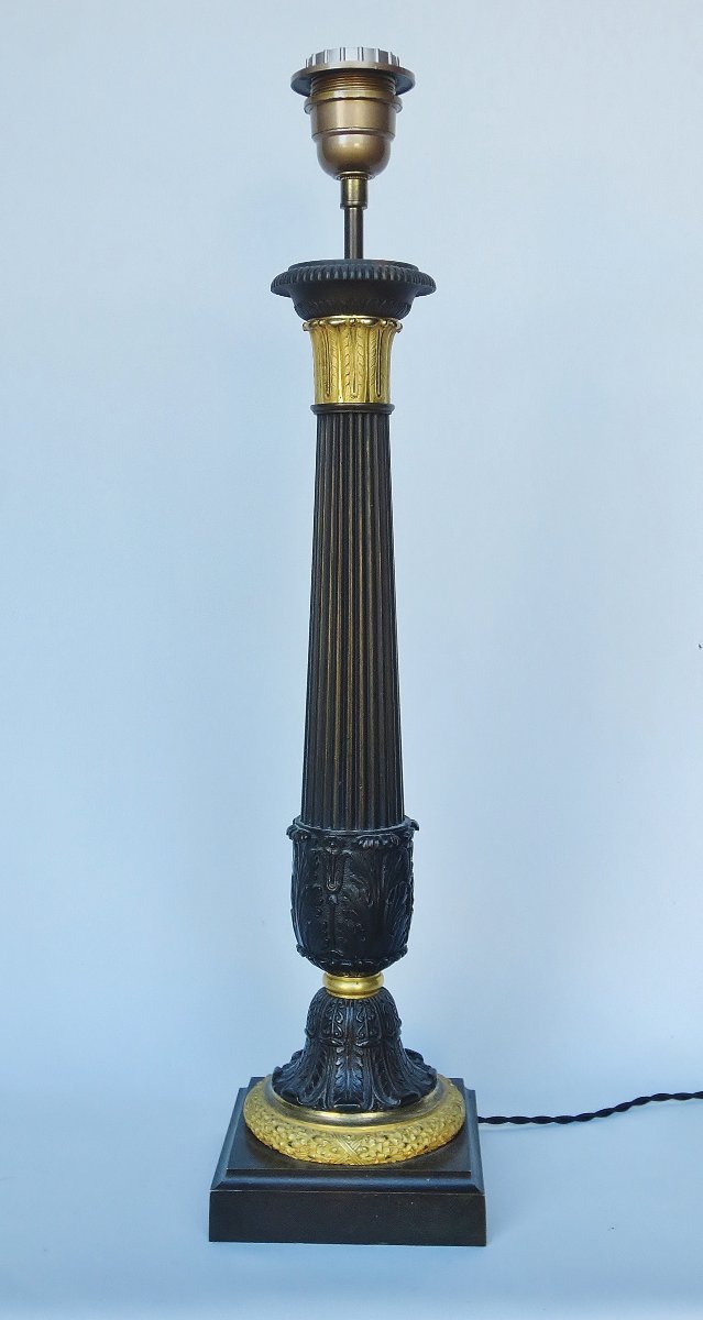 Bronze Lamp, Early 19th Century.  -photo-2