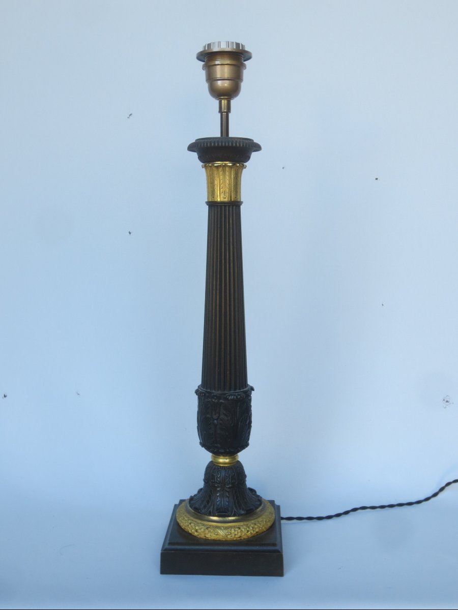 Bronze Lamp, Early 19th Century.  -photo-1