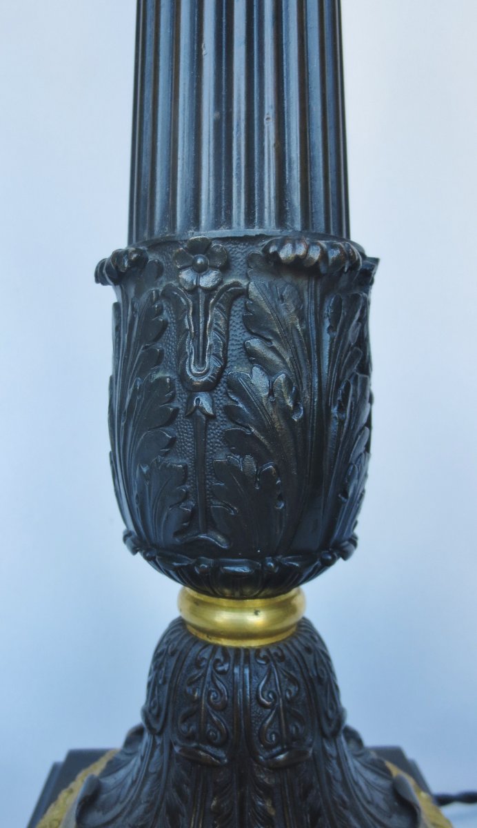 Bronze Lamp, Early 19th Century.  -photo-2