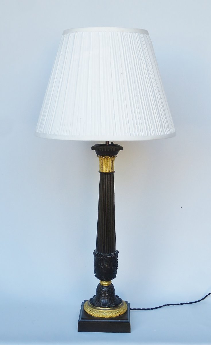 Bronze Lamp, Early 19th Century.  