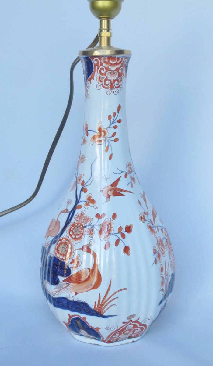 Earthenware Lamp, 19th Century, Imari Design.  -photo-3