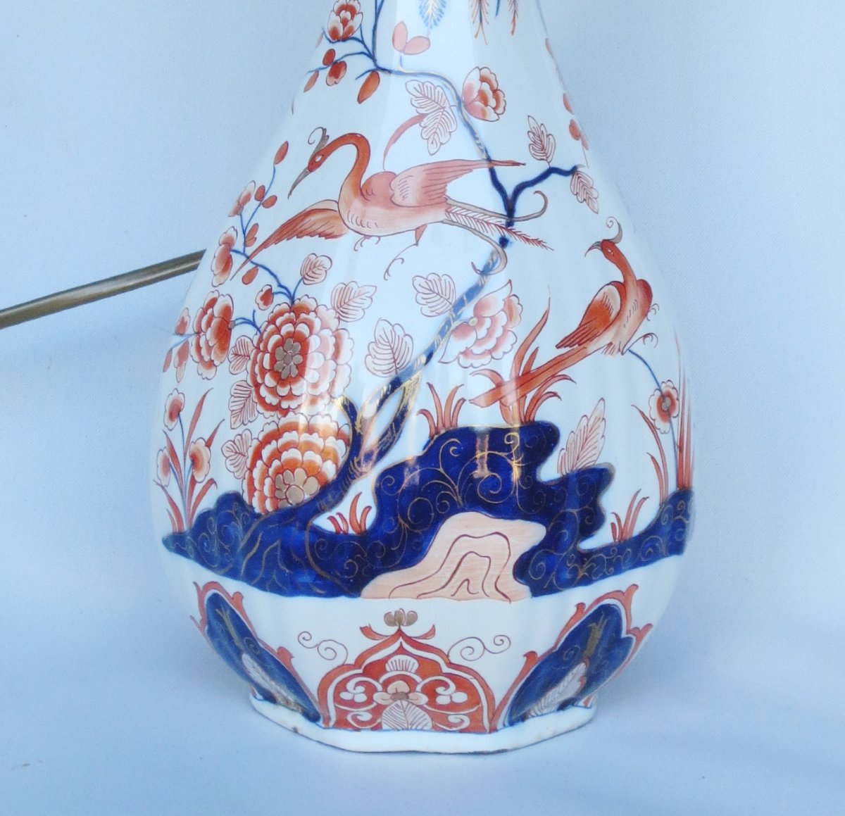 Earthenware Lamp, 19th Century, Imari Design.  -photo-4