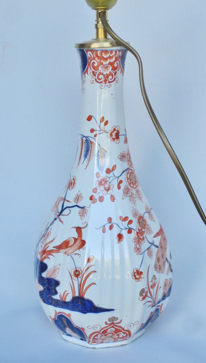 Earthenware Lamp, 19th Century, Imari Design.  -photo-4