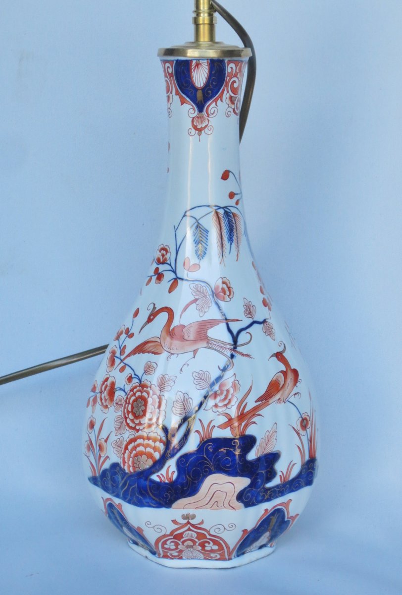 Earthenware Lamp, 19th Century, Imari Design.  -photo-7