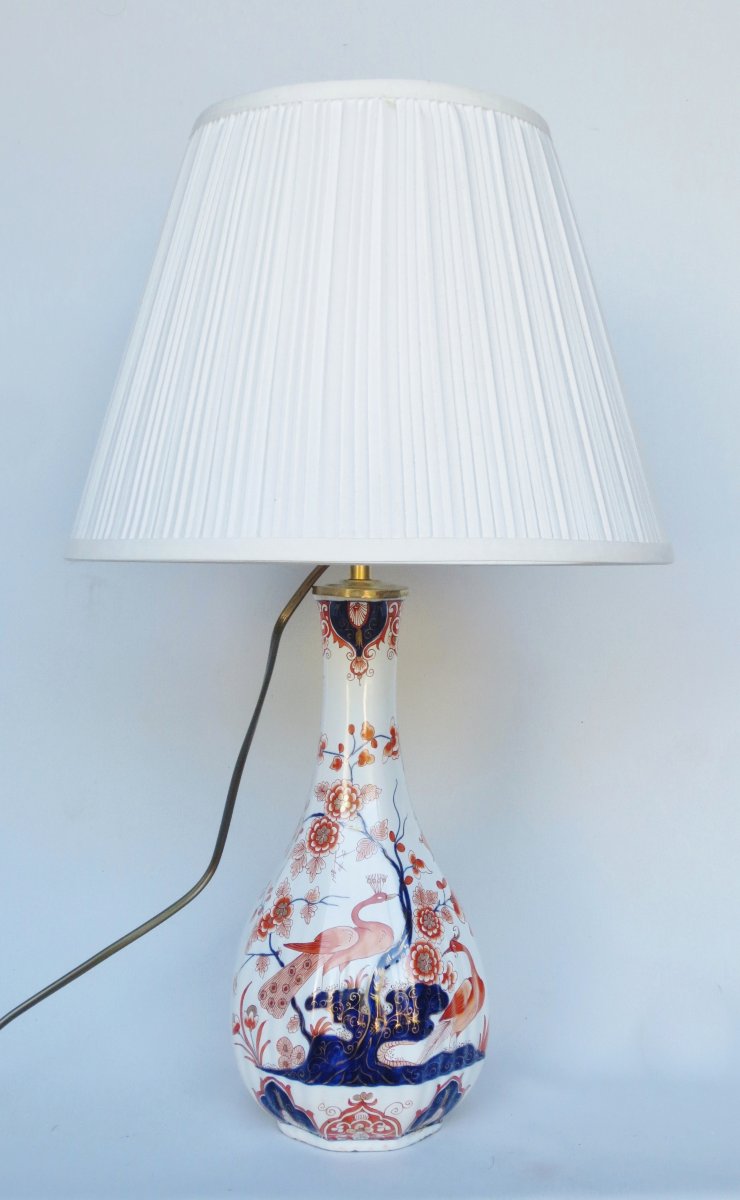 Earthenware Lamp, 19th Century, Imari Design.  