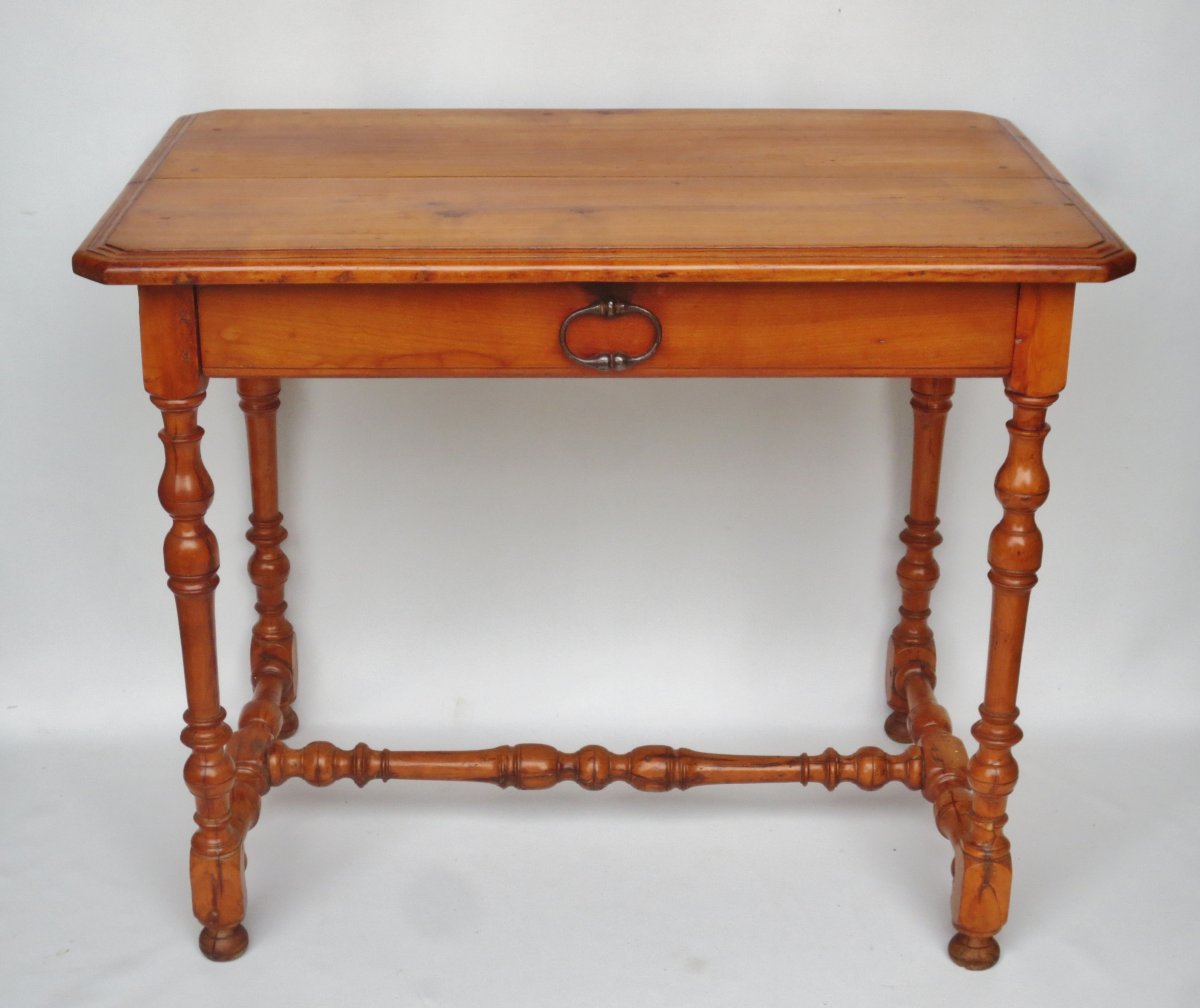 Writing Table In Fruitwood And Boxwood.-photo-7