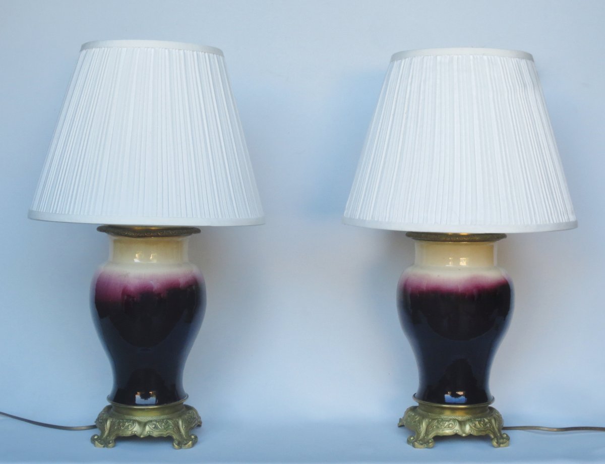 Paire de lampe, XIXe siècle. 