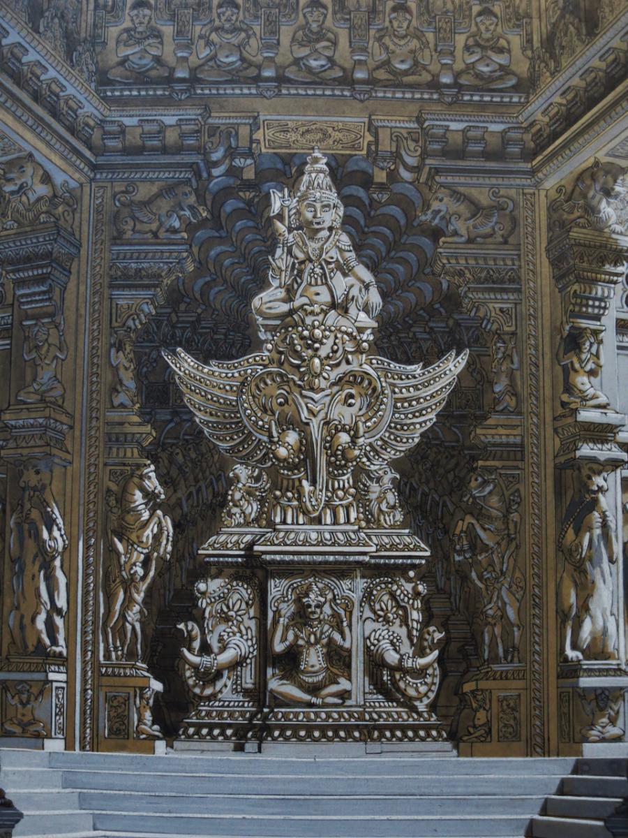 Porte De Temple Hindouiste, XIXe Siècle.-photo-3