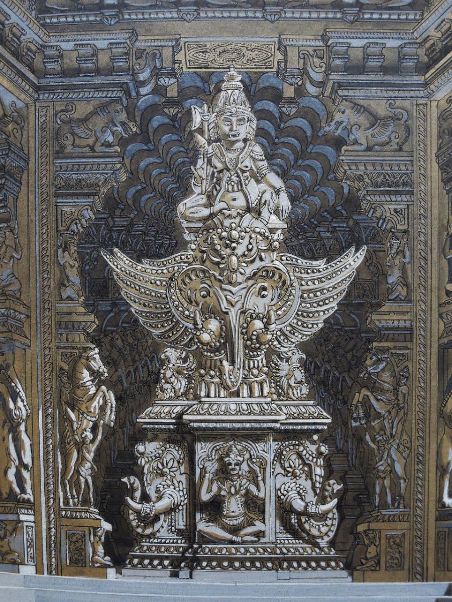 Porte De Temple Hindouiste, XIXe Siècle.-photo-4