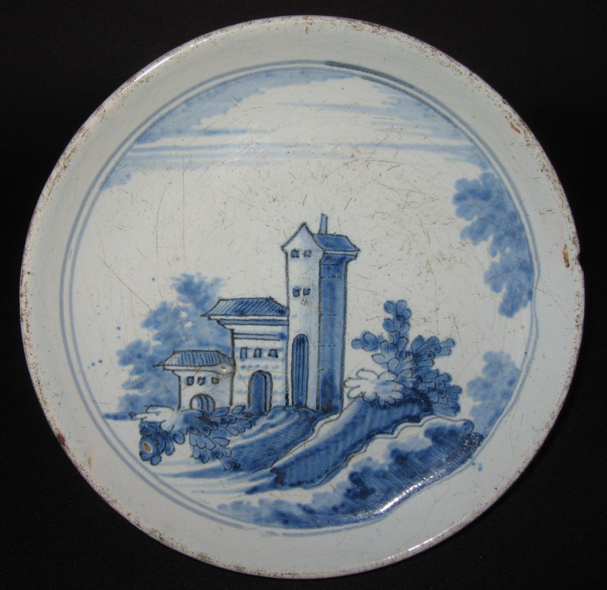 In Earthenware Plate From Nevers XVII Century