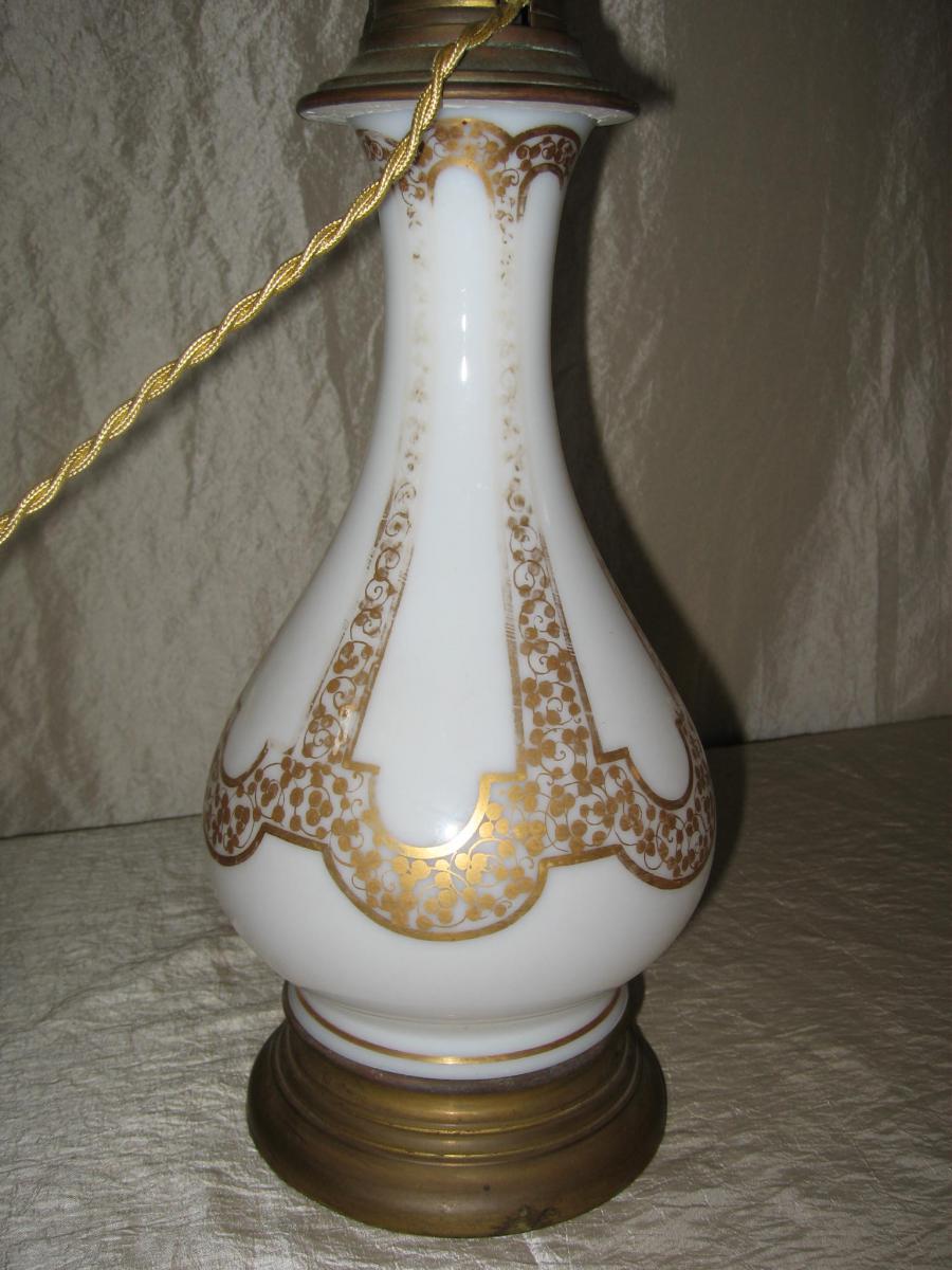 Lampe En Opaline Blanche Napoléon III-photo-1