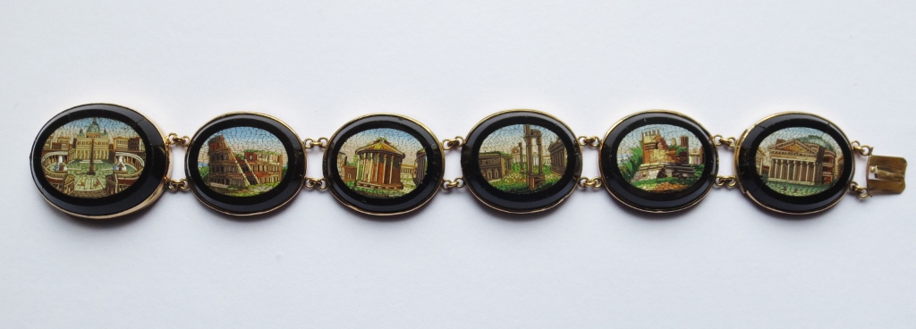 Bracelet, Micro-mosaic And Black Onyx, Gold Mounted.