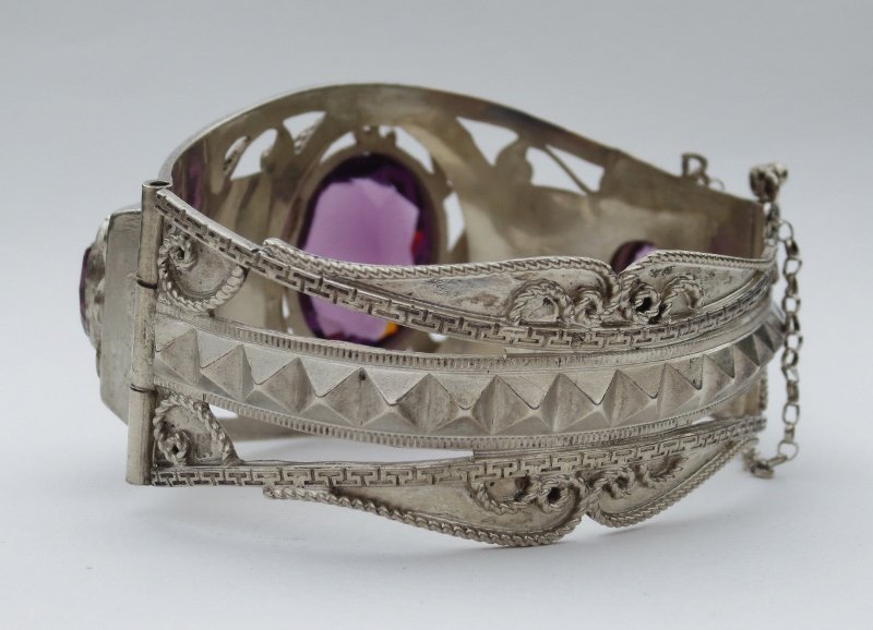 Bracelet En Argent, Orientaliste, Début XXe Siècle.-photo-1