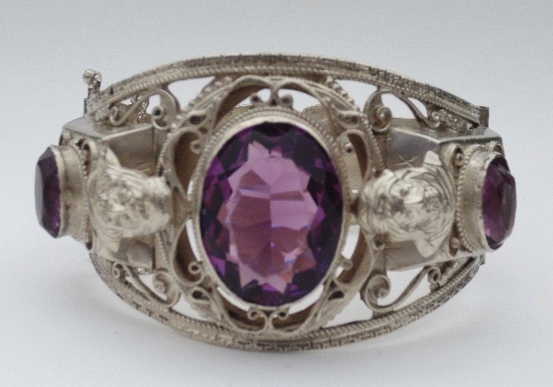 Bracelet En Argent, Orientaliste, Début XXe Siècle.-photo-8