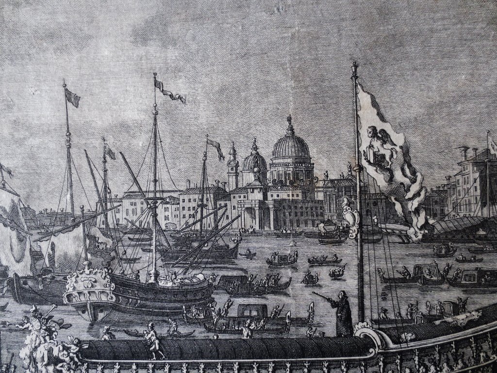 Le Mariage Avec La Mer, Gravure d' Après Canaletto, XVIIIe Siècle.-photo-2