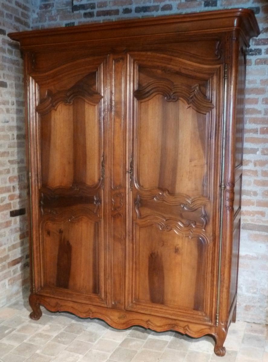 Armoire Louis XV En Noyer Massif-photo-4