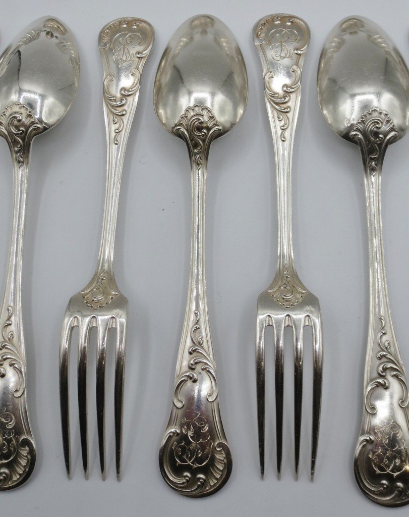 Series Of Twelve Solid Silver Cutlery.-photo-6