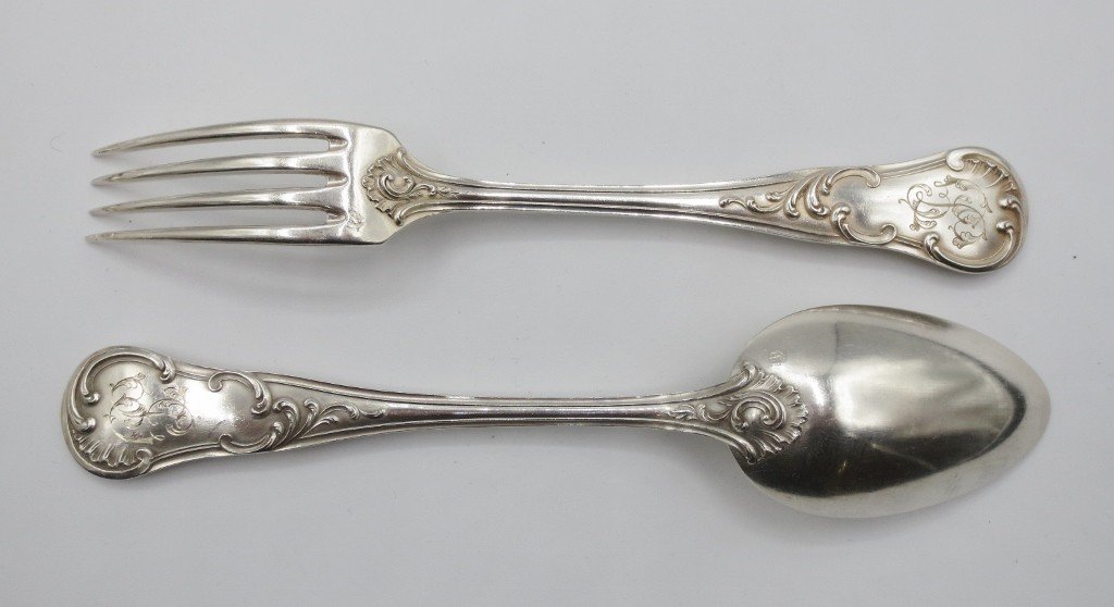 Series Of Twelve Solid Silver Cutlery.-photo-7