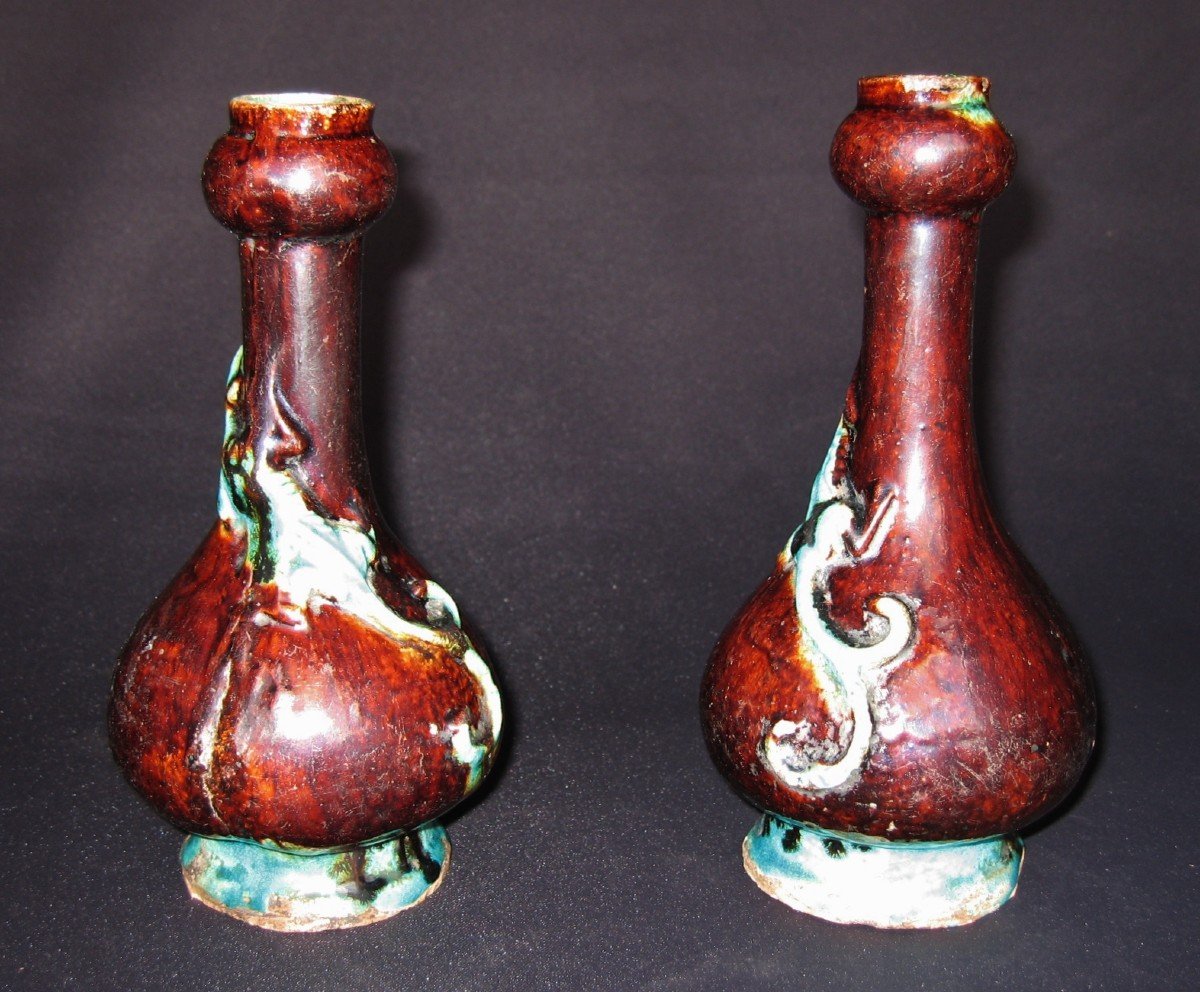 Paire De Vases De Chine XVIIe Siècle.-photo-2