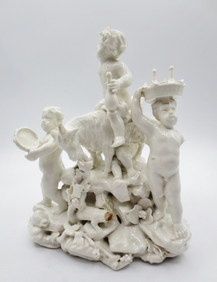 l' Enfance De Bacchus,  Porcelaine XVIIIe Siècle.-photo-2