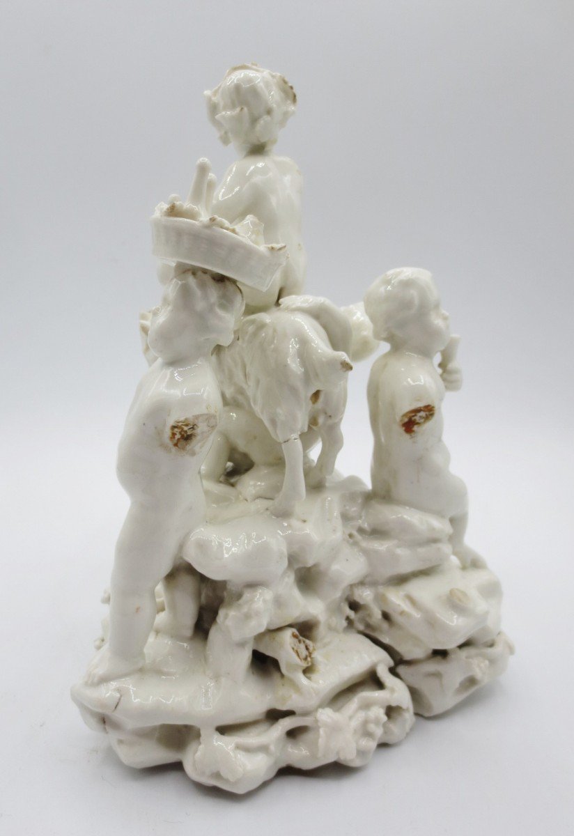 l' Enfance De Bacchus,  Porcelaine XVIIIe Siècle.-photo-3