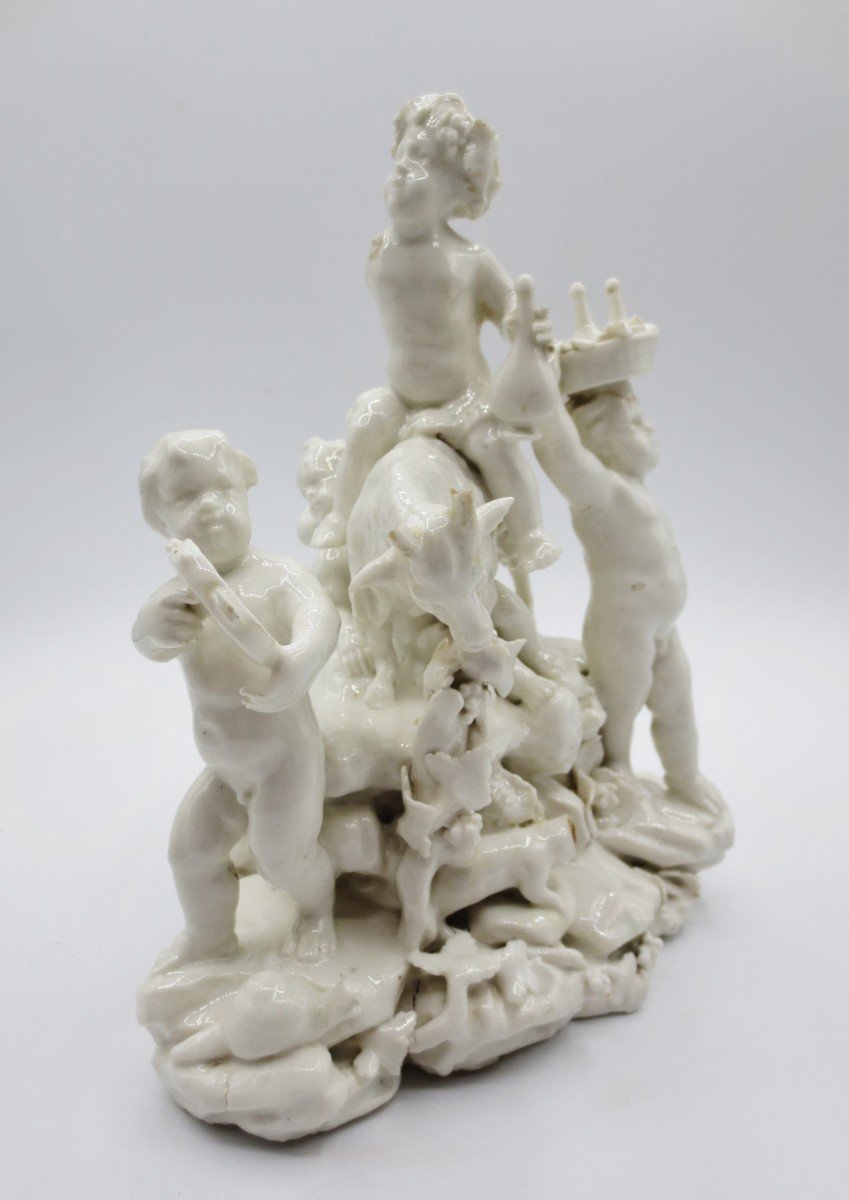 Childhood Of Bacchus, 18th Century Porcelain.-photo-8