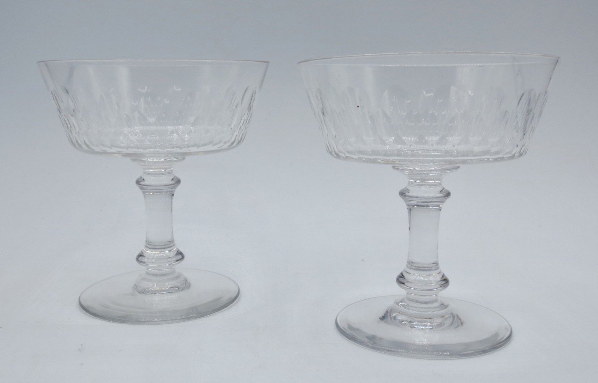 Champagne Glasses, Crystal, Late 19th Century.-photo-2