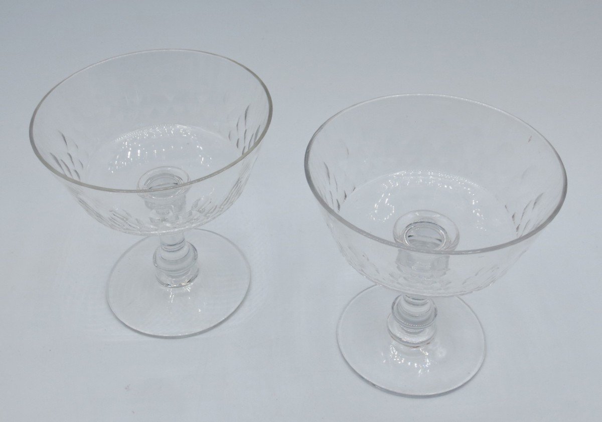 Champagne Glasses, Crystal, Late 19th Century.-photo-3