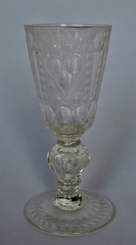 Verre à Jambe Bohème, Milieu Du XVIIIe Siècle. 