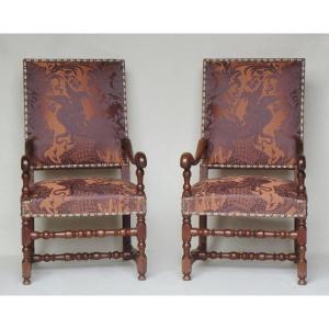 Pair Of Armchairs, Louis XIV Period.