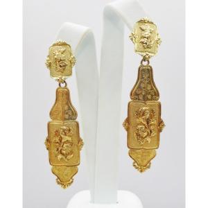 Earrings, In Gold, Around 1830.