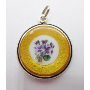 Enameled Silver Medallion.