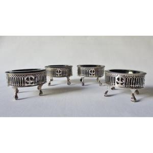 Salt Cellars In Silver Early 19th Century.